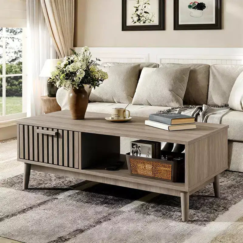 Coffee Table with Storage and Drawer