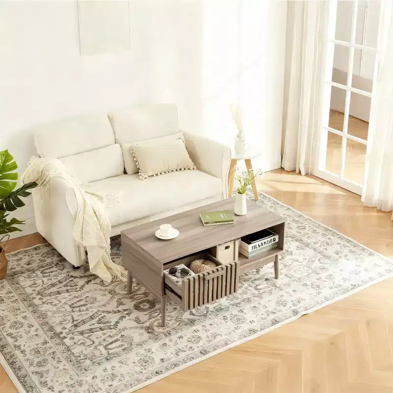 Coffee Table with Storage and Drawer