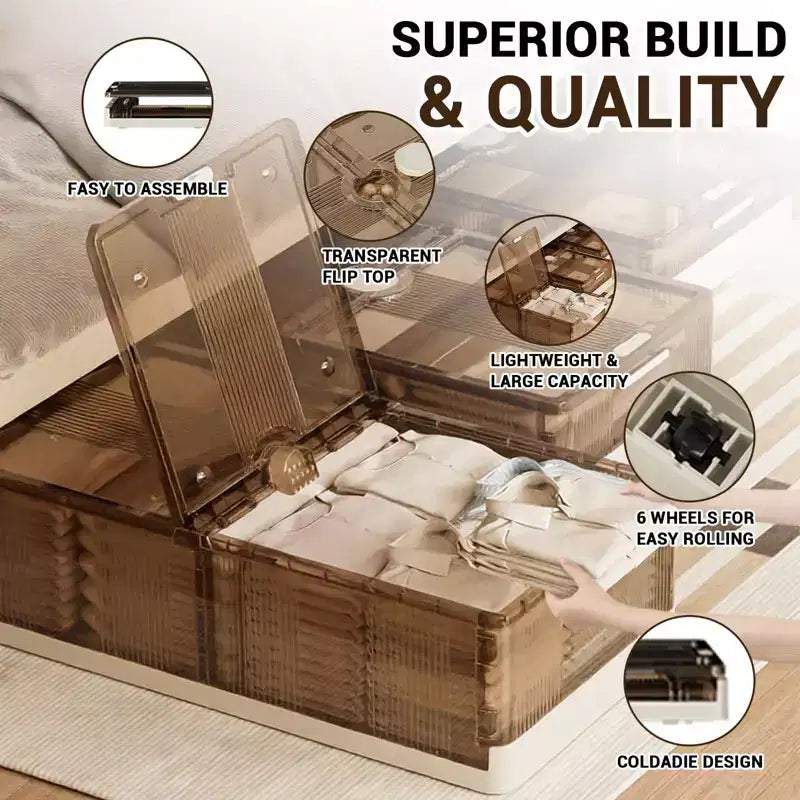 2-Pack Under Bed Storage Containers with Lids and Wheels