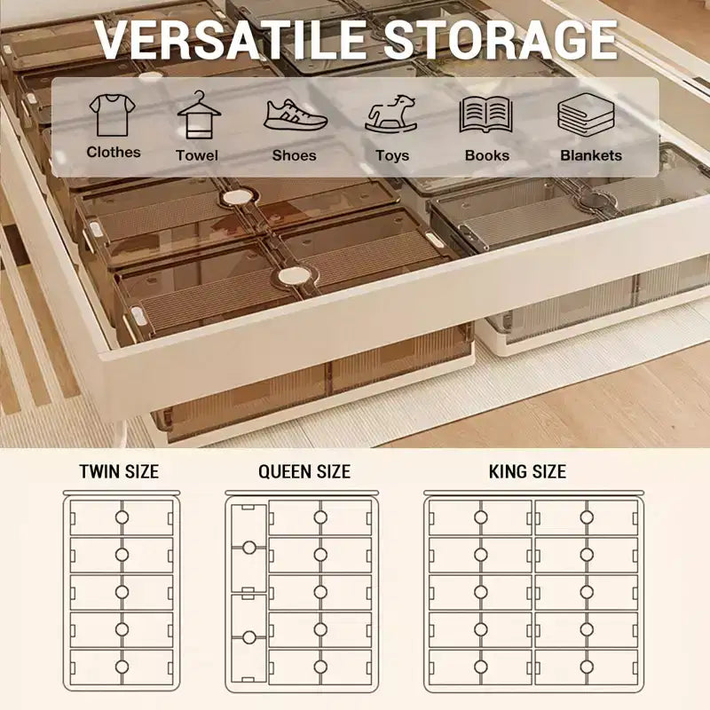 2-Pack Under Bed Storage Containers with Lids and Wheels