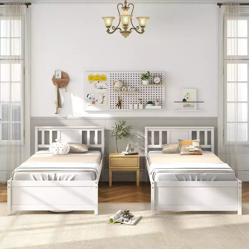 Twin / Full / Queen Size Bed Frame with Headboard and Wood Slat Support, No Box Spring Needed