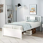 Struttura letto matrimoniale / full / queen size con testiera e supporto a doghe in legno, non necessita di rete a molle