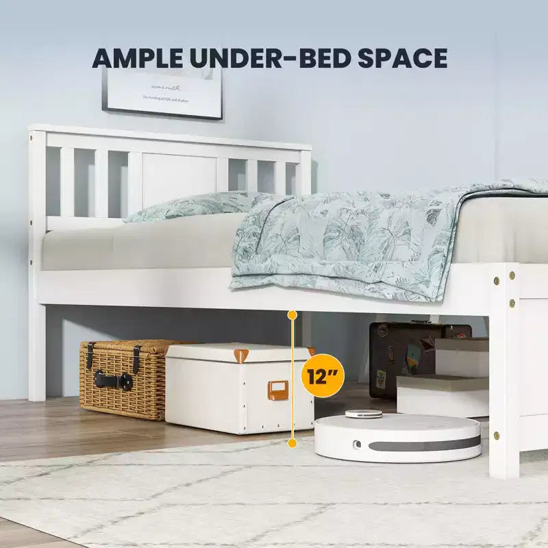 Twin / Full / Queen Size Bed Frame with Headboard and Wood Slat Support, No Box Spring Needed