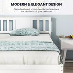 Struttura letto matrimoniale / full / queen size con testiera e supporto a doghe in legno, non necessita di rete a molle