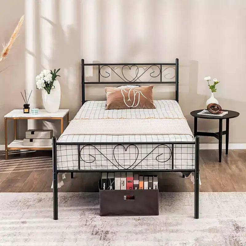 Twin XL Metal Platform Bed Frame with Headboard and Footboard