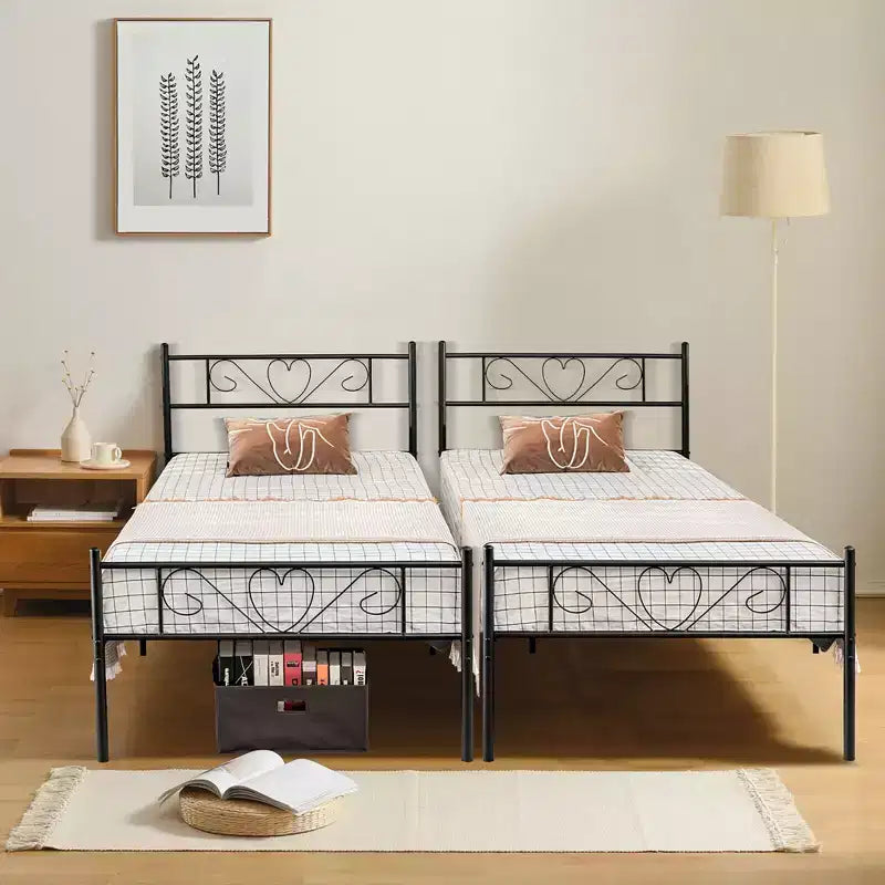 Twin XL Metal Platform Bed Frame with Headboard and Footboard