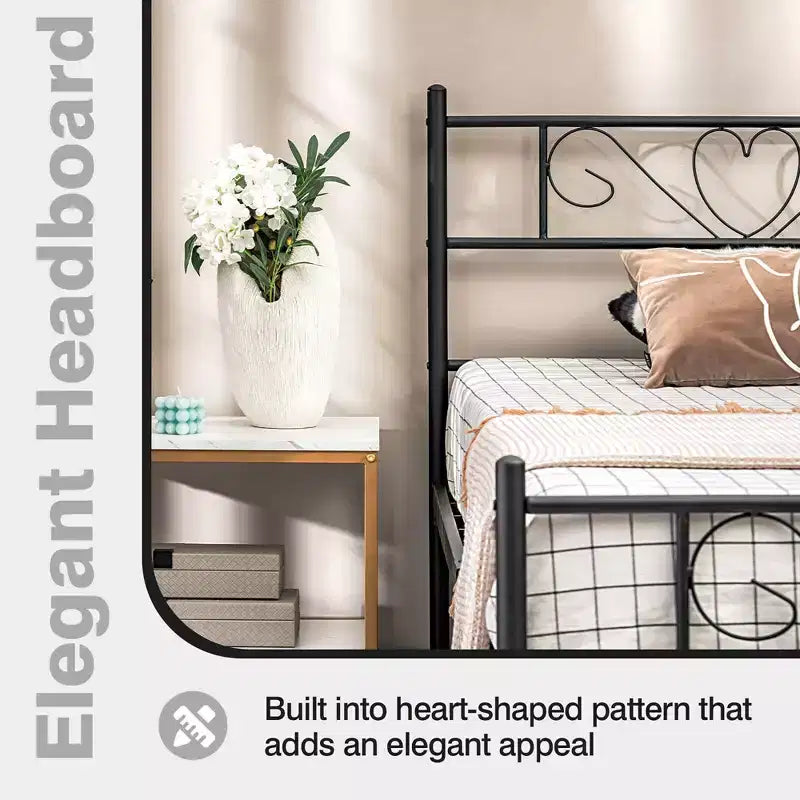 Twin XL Metal Platform Bed Frame with Headboard and Footboard