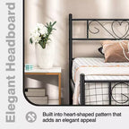 Struttura letto a piattaforma in metallo Twin XL con testiera e pediera
