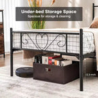 Struttura letto a piattaforma in metallo Twin XL con testiera e pediera