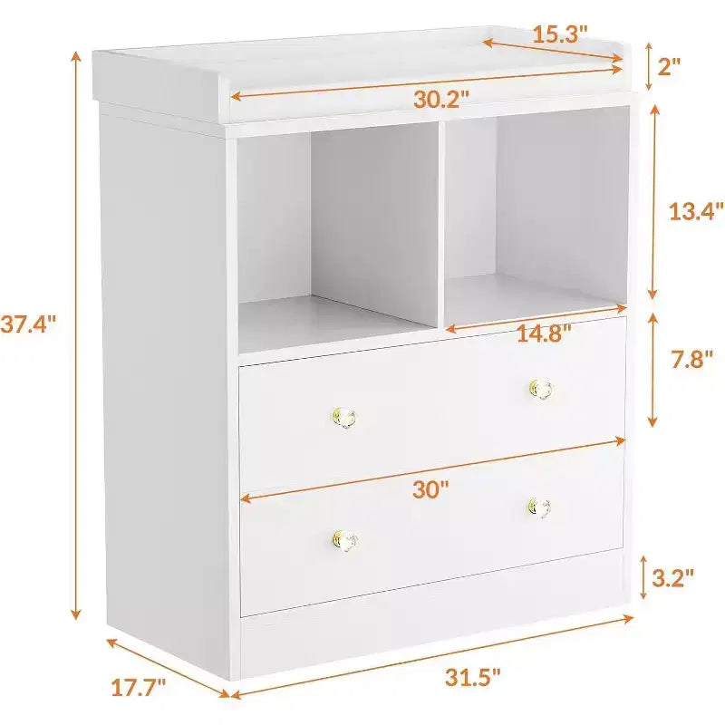 3-Drawer Nursery Dresser with Removable Changing Tray