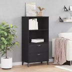 Libreria verticale con 2 ripiani e cassetti