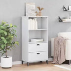 Libreria verticale con 2 ripiani e cassetti