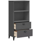 Libreria verticale con 2 ripiani e cassetti