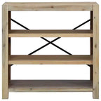 Libreria in Legno Massello di Acacia con Ripiani Aperti – Diverse Altezze