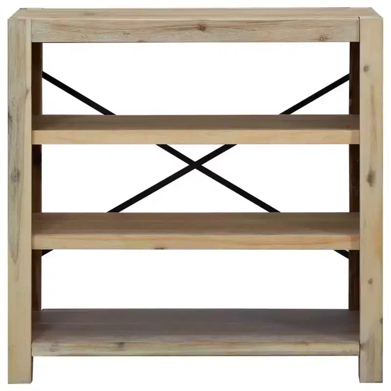 Solid Wood Acacia Bookshelf with Open Shelves – Multiple Heights