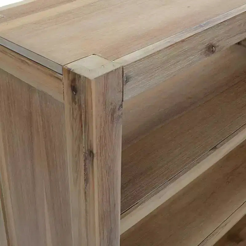 Solid Wood Acacia Bookshelf with Open Shelves – Multiple Heights