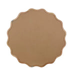 Specchio decorativo rotondo ondulato da 30" con cornice in legno massiccio