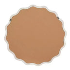 Specchio decorativo rotondo ondulato da 30" con cornice in legno massiccio