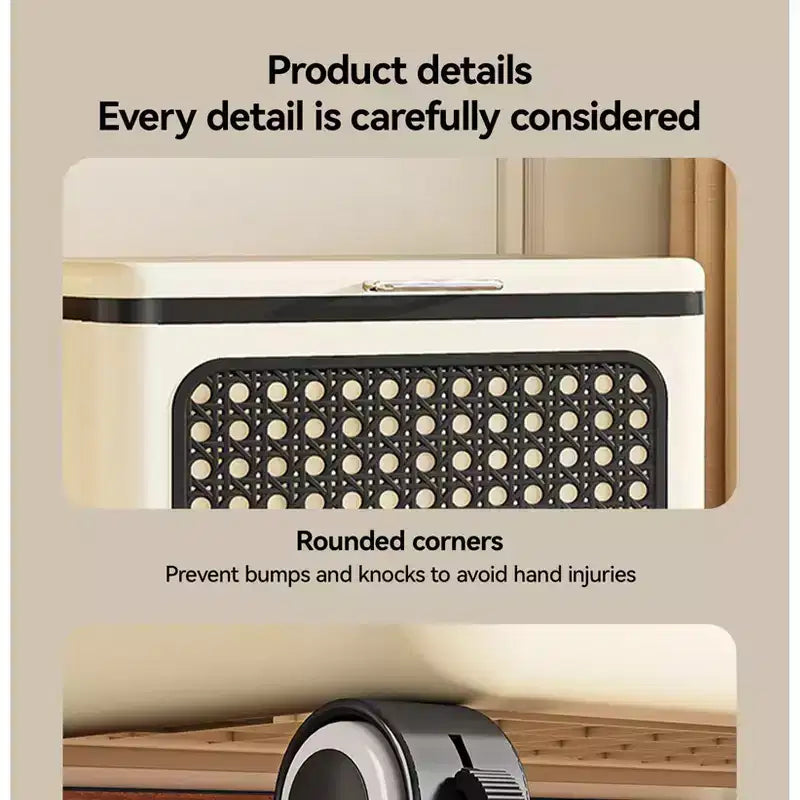 Rolling Storage Bin with Lid - Plastic, Stackable, Silent Casters (24.41 L x 15.35 W x 24.21 H in)