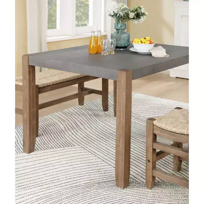 Faux Concrete and Wood Loft Dining Table