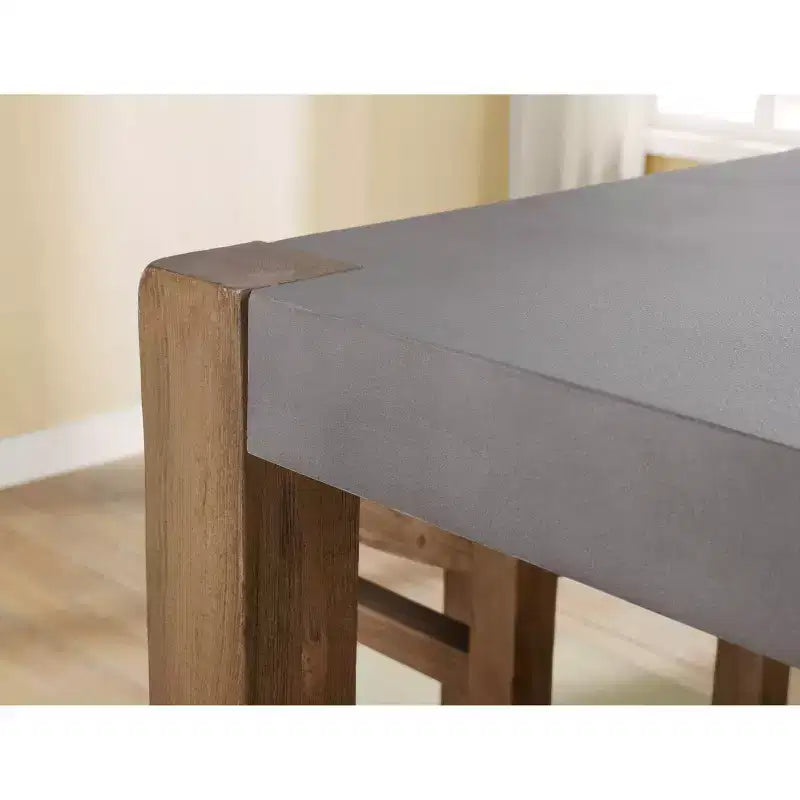 Faux Concrete and Wood Loft Dining Table