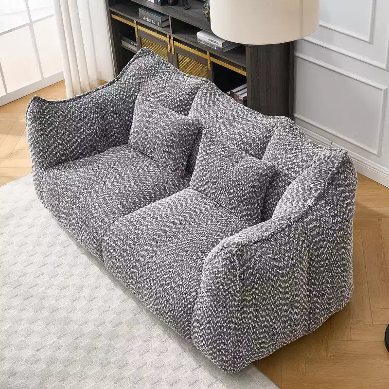 Bean Bag Chair with Foam Fill, 2-Seat Lounge Sofa with Armrest