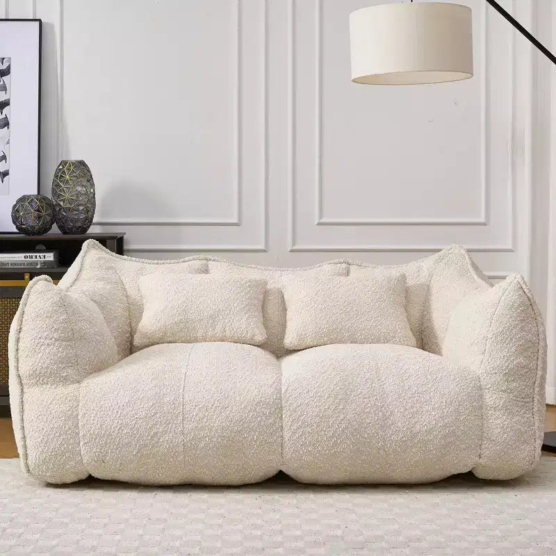 Bean Bag Chair with Foam Fill, 2-Seat Lounge Sofa with Armrest