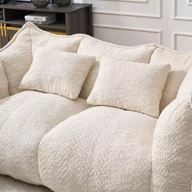 Bean Bag Chair with Foam Fill, 2-Seat Lounge Sofa with Armrest