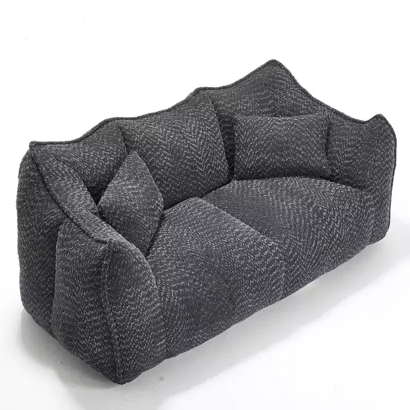 Bean Bag Chair with Foam Fill, 2-Seat Lounge Sofa with Armrest