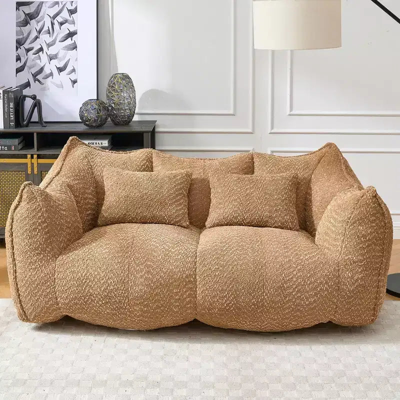 Bean Bag Chair with Foam Fill, 2-Seat Lounge Sofa with Armrest