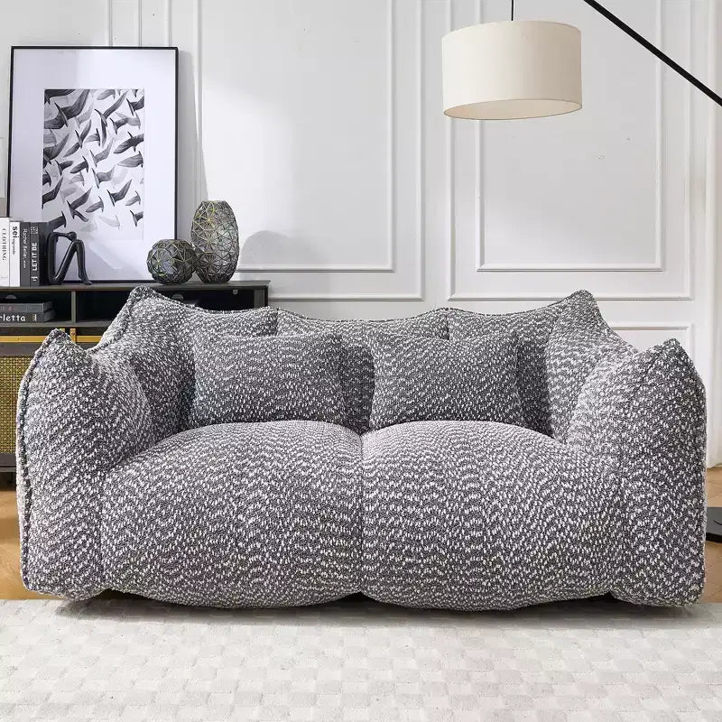Bean Bag Chair with Foam Fill, 2-Seat Lounge Sofa with Armrest