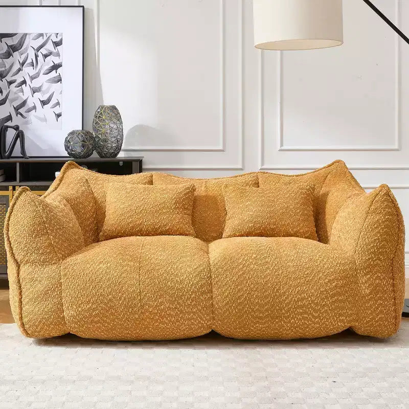 Bean Bag Chair with Foam Fill, 2-Seat Lounge Sofa with Armrest