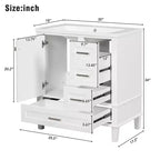 Mobile bagno da 30 pollici con lavabo in ceramica sottopiano e mobiletto contenitore