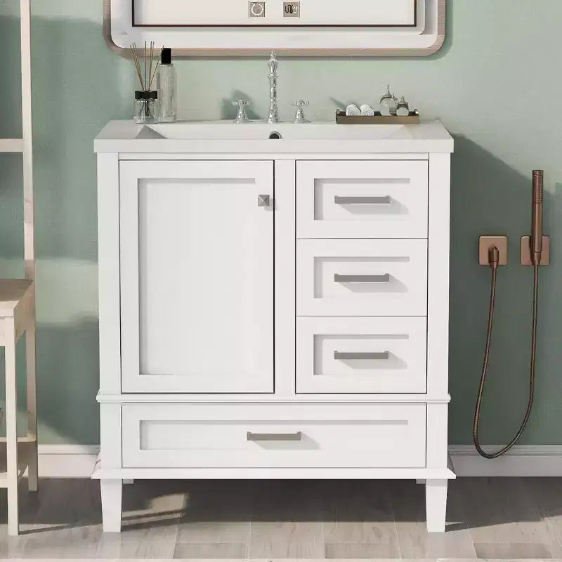 30 in. Bathroom Vanity with Undermount Ceramic Sink and Storage Cabinet