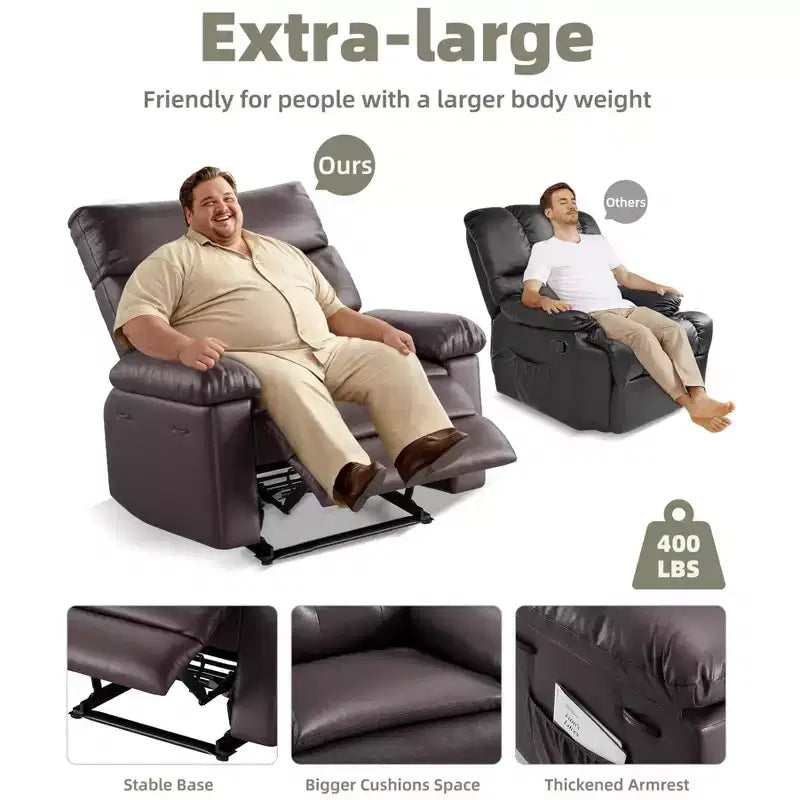 Manual Recliner Chair with Adjustable Backrest