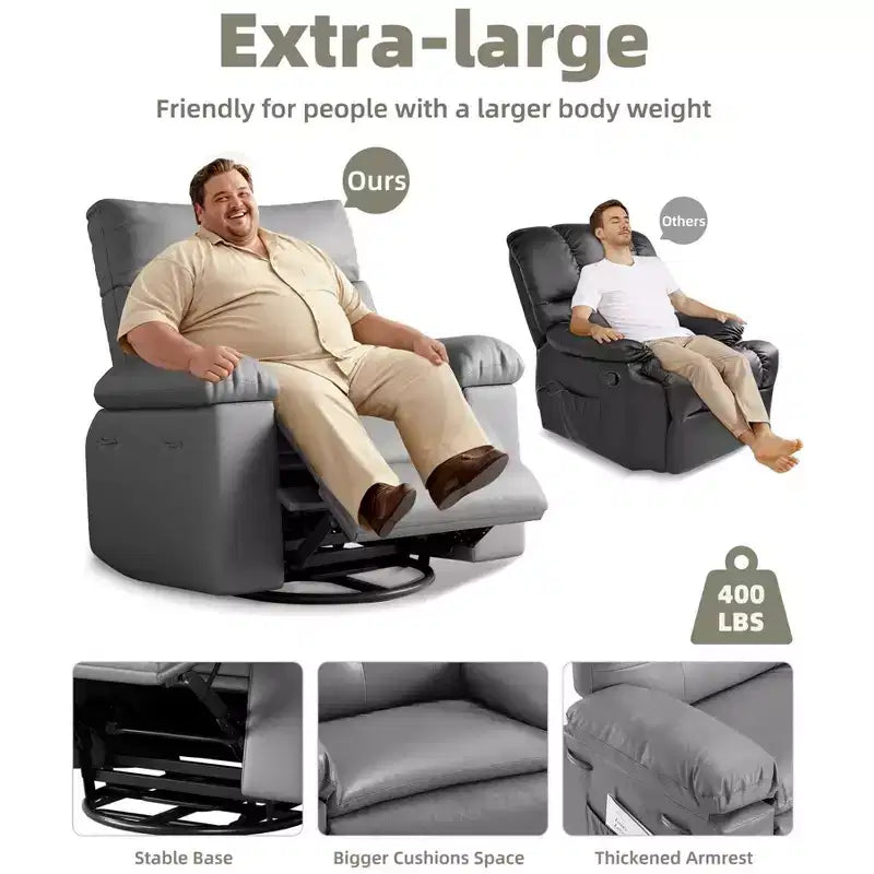 Manual Recliner Chair with Adjustable Backrest