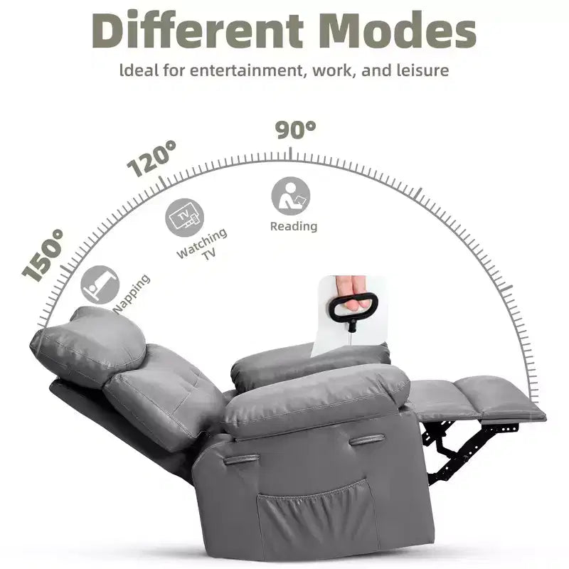 Manual Recliner Chair with Adjustable Backrest