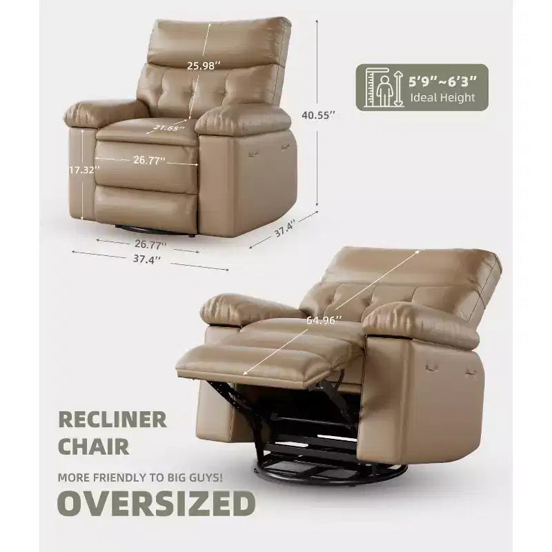 Manual Recliner Chair with Adjustable Backrest