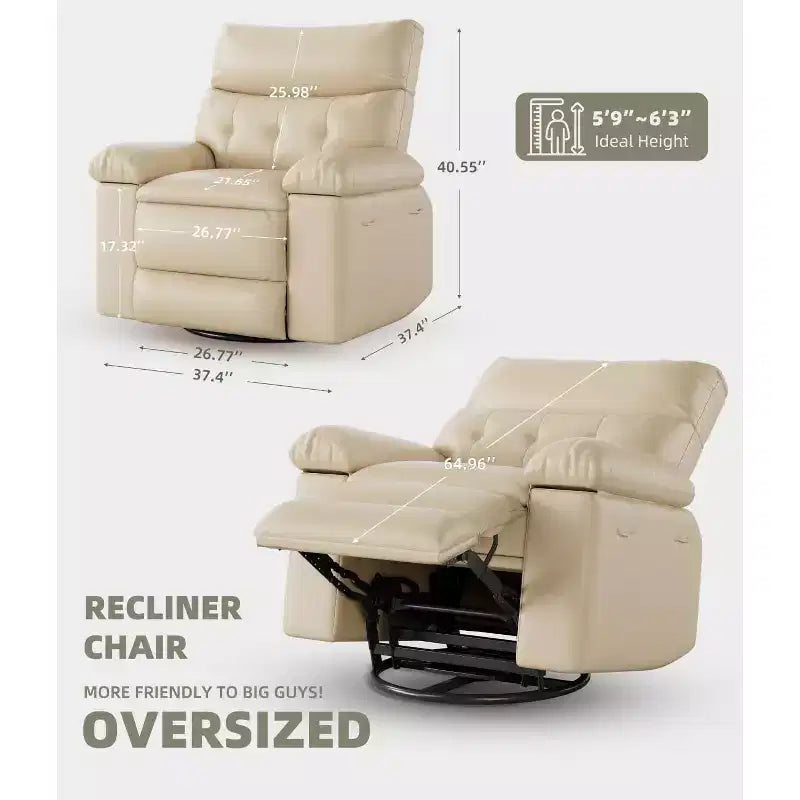 Manual Recliner Chair with Adjustable Backrest