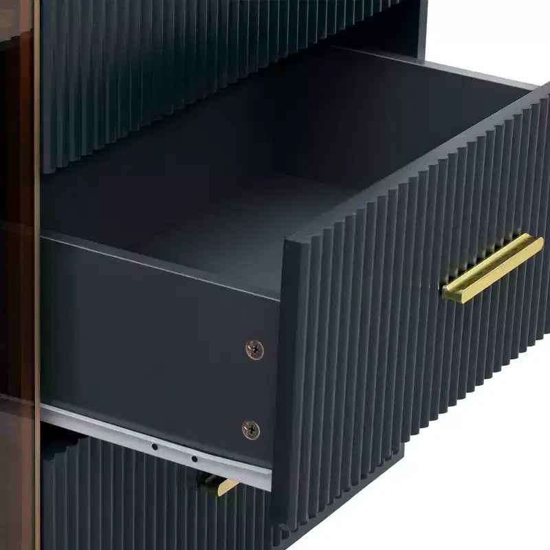 Sideboard Buffet Cabinet with Storage Drawers and Cabinet Doors, 60 inch, MDF, White or Black