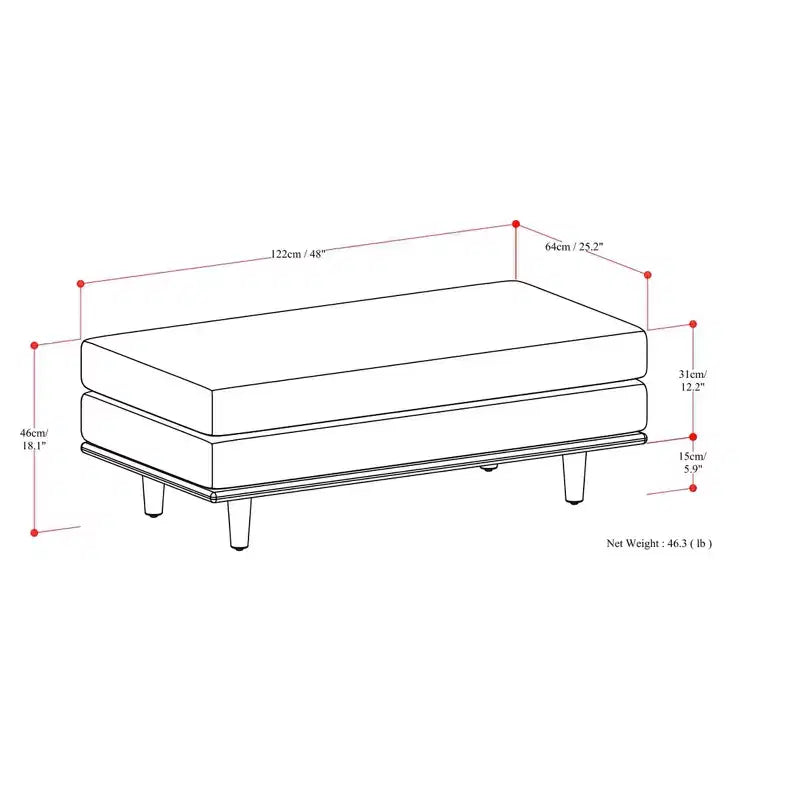 Brixley Large Rectangular Table Ottoman