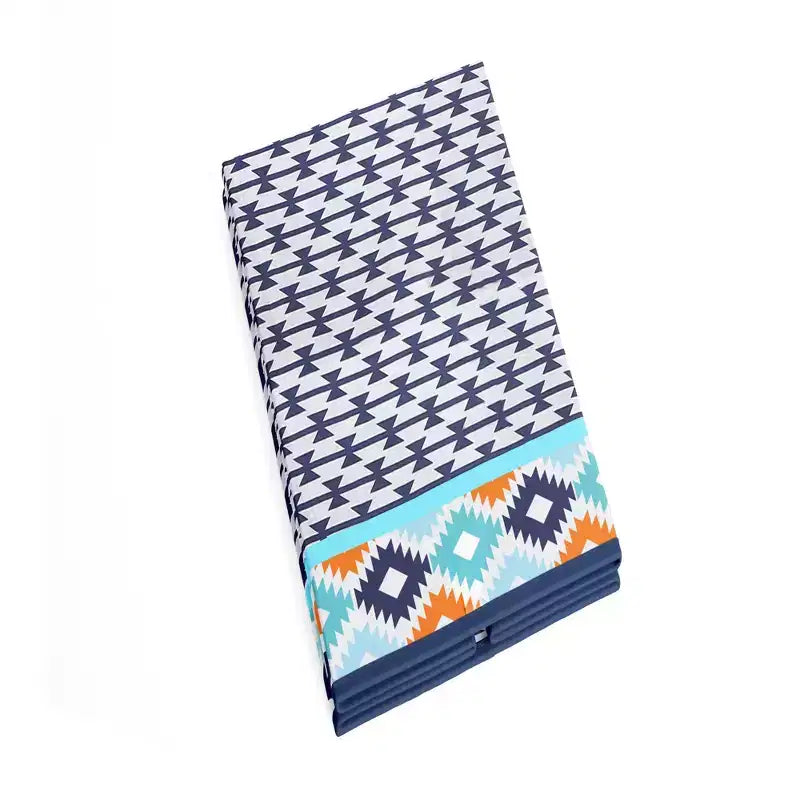 Kilim Print Collapsible Laundry Hamper – Aqua, Orange & Navy