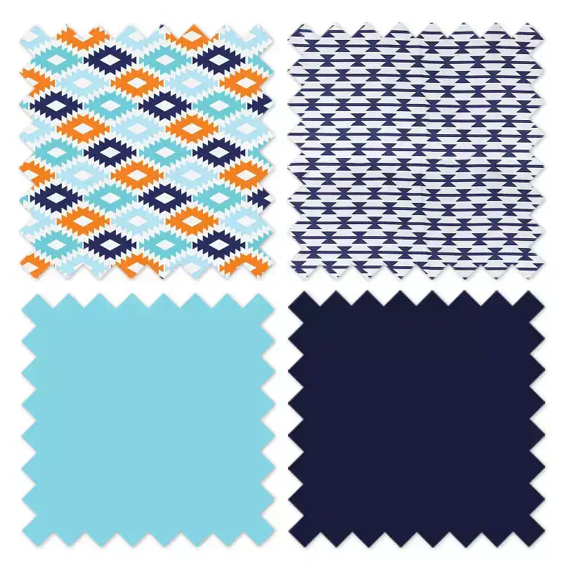 Kilim Print Collapsible Laundry Hamper – Aqua, Orange & Navy