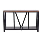 Consolle/Tavolo da divano in stile rustico moderno con ripiano inferiore