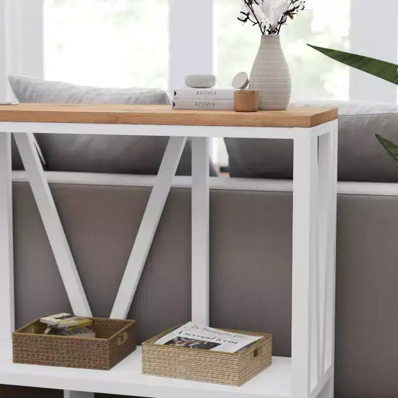Modern Farmhouse Console Sofa Table with Lower Shelf