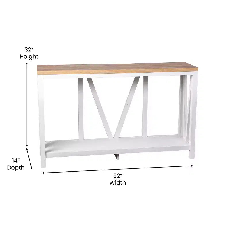 Modern Farmhouse Console Sofa Table with Lower Shelf