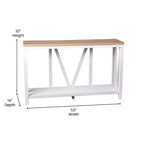Consolle/Tavolo da divano in stile rustico moderno con ripiano inferiore
