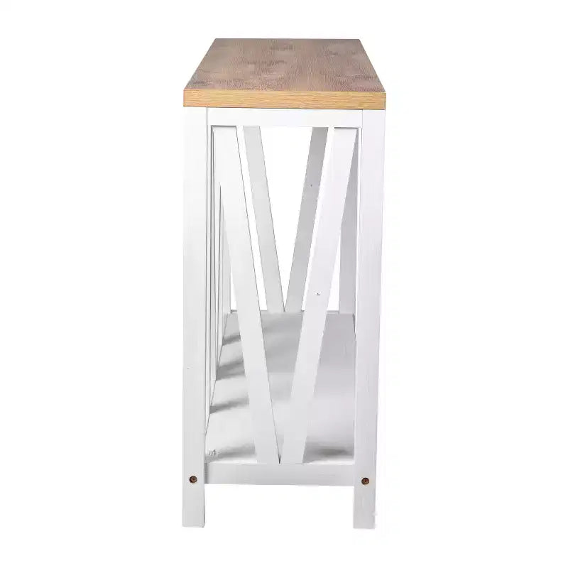 Modern Farmhouse Console Sofa Table with Lower Shelf