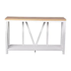 Consolle/Tavolo da divano in stile rustico moderno con ripiano inferiore