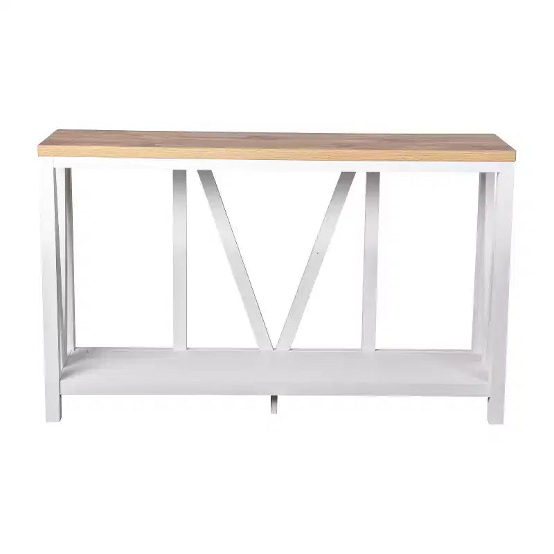 Modern Farmhouse Console Sofa Table with Lower Shelf